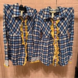 Matilda Jane Girls Floating Away Tunic Make Believe Fall 2017 Plaid Blue.!Twins!